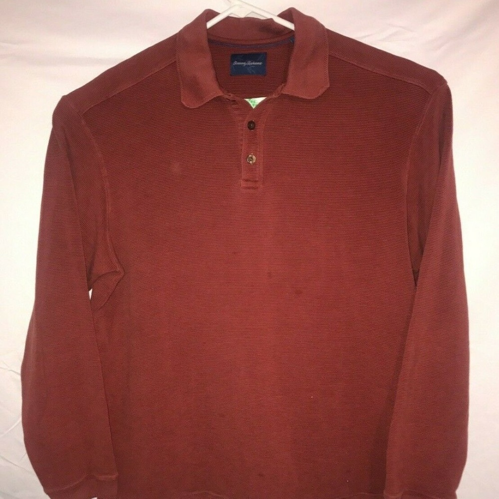 Tommy Bahama Men Large orange silk long sleeve